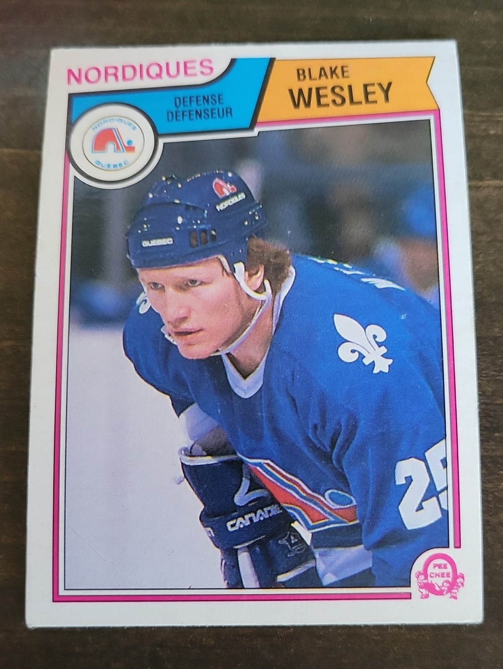 1983/84 OPC Blake Wesley Nordiques Hockey Card - Blue Jersey